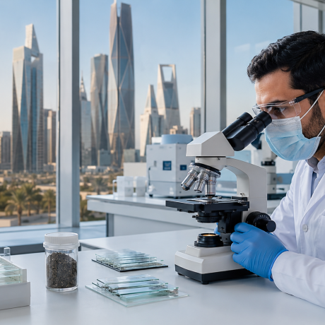 Water quality testing in a modern laboratory